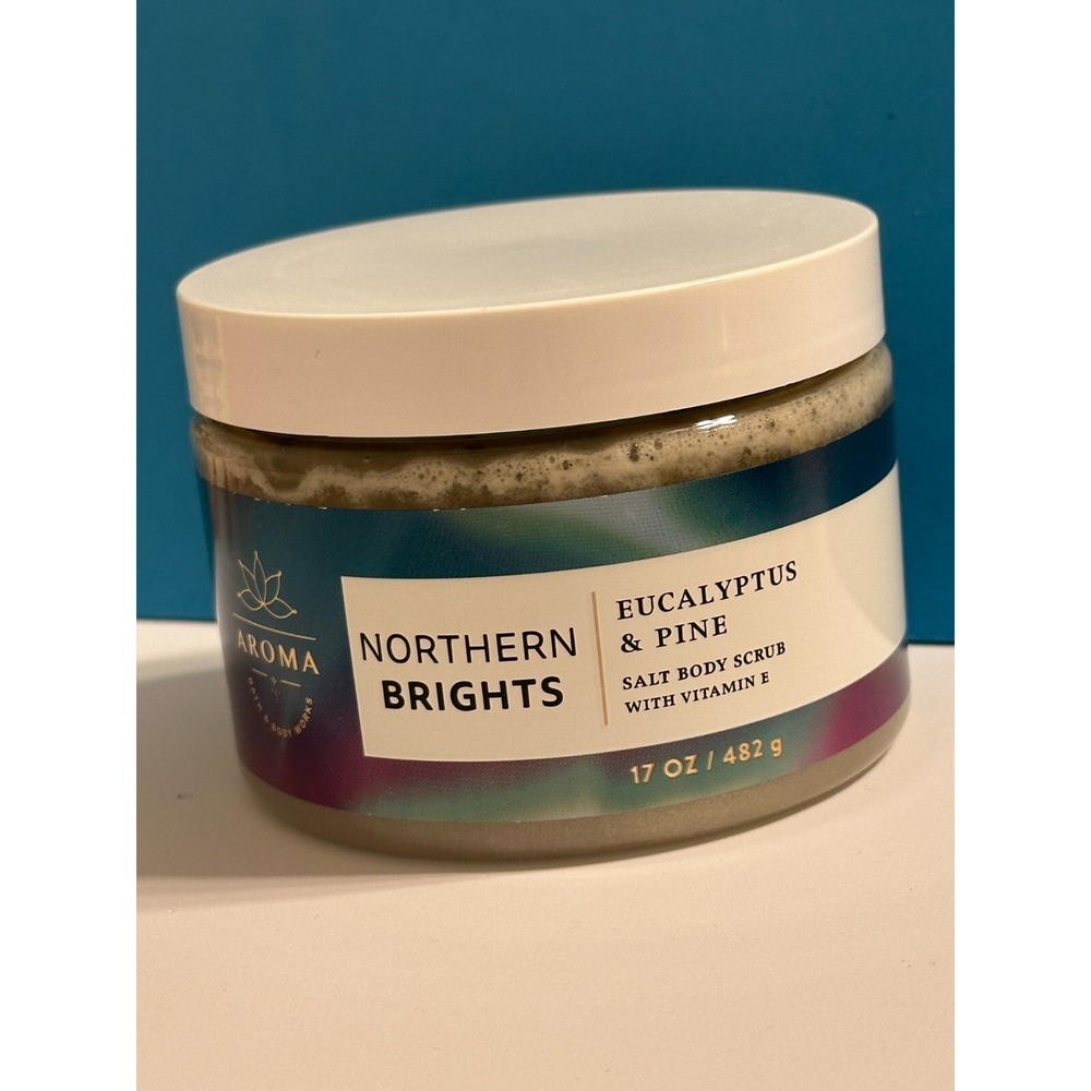 Bath & Body Works Aroma-NORTHERN BRIGHTS~EUCALYPTUS + PINE Salt Body Scrub 17 oz